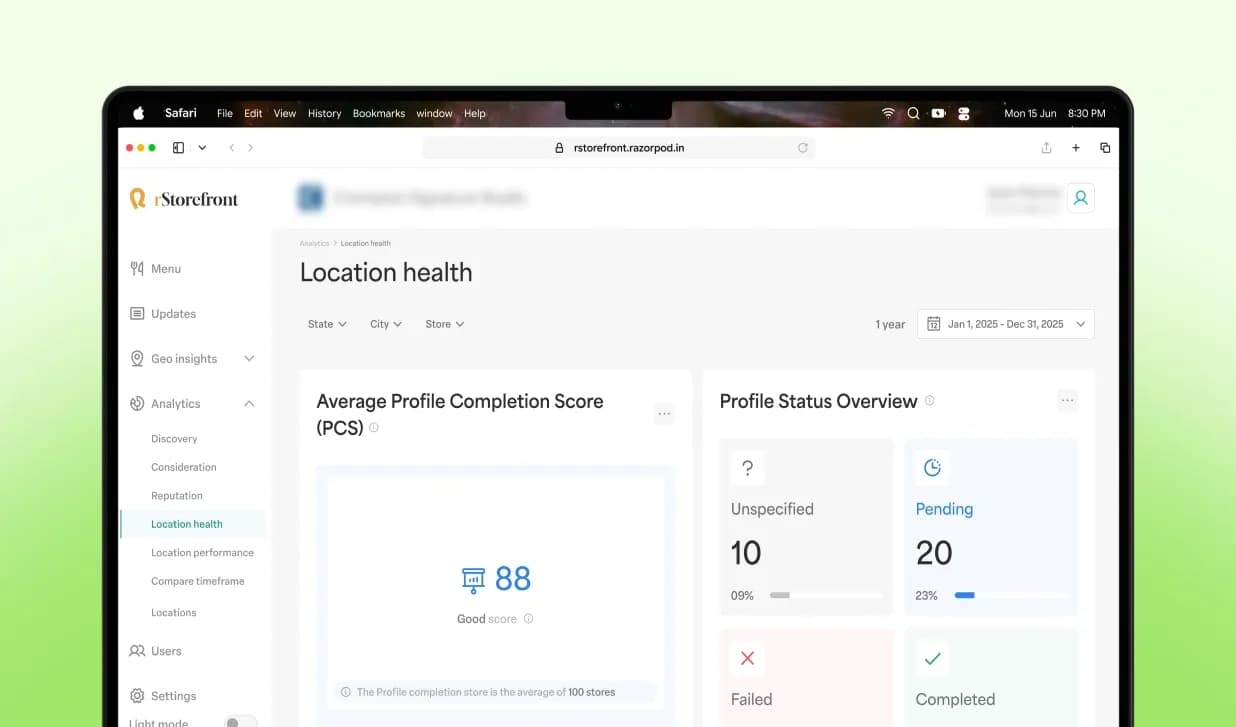 Analytics - Reputation (Dark theme)