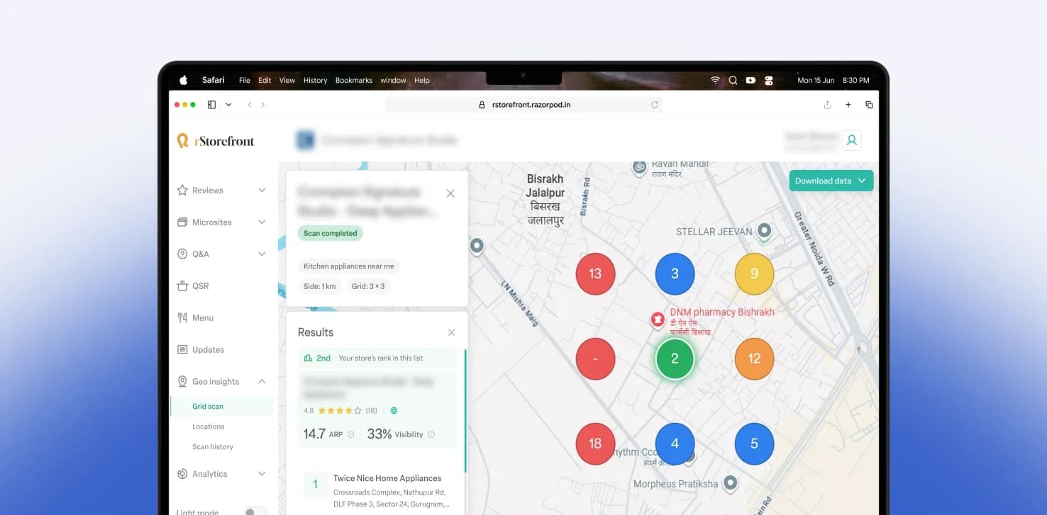Geo insights - Grid scan (Light theme)